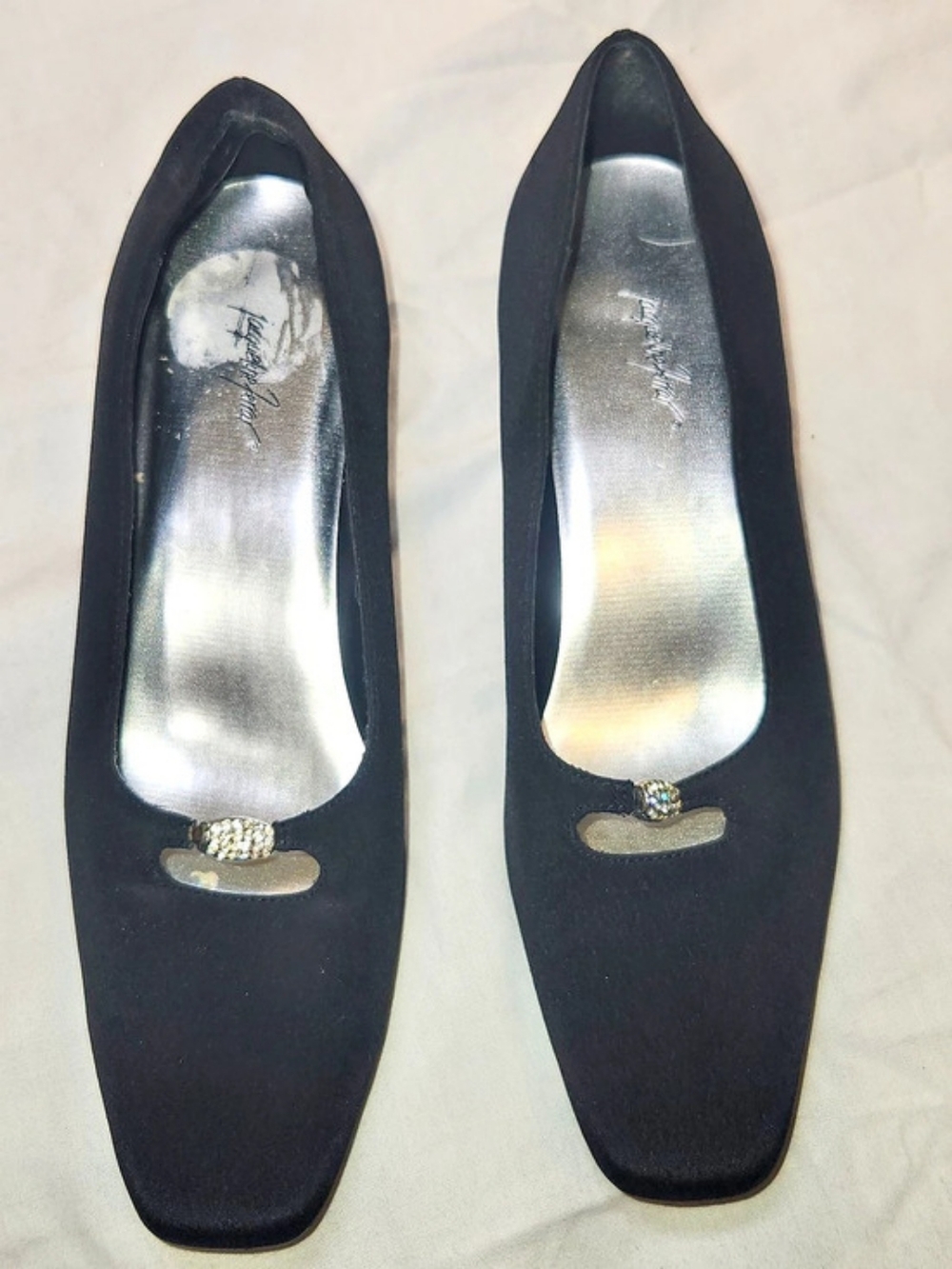 Jacqueline Ferrar Black Square Toe Slip-on With Block Heels US 6.5